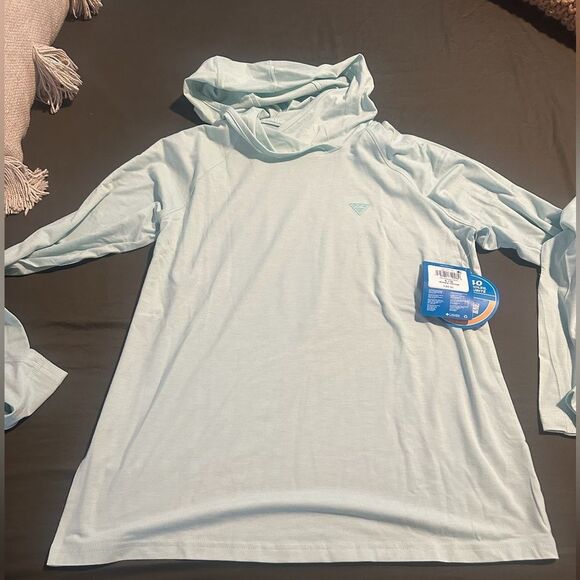 Columbia Light Blue PFG Uncharted Hoodie - Picture 1 of 4